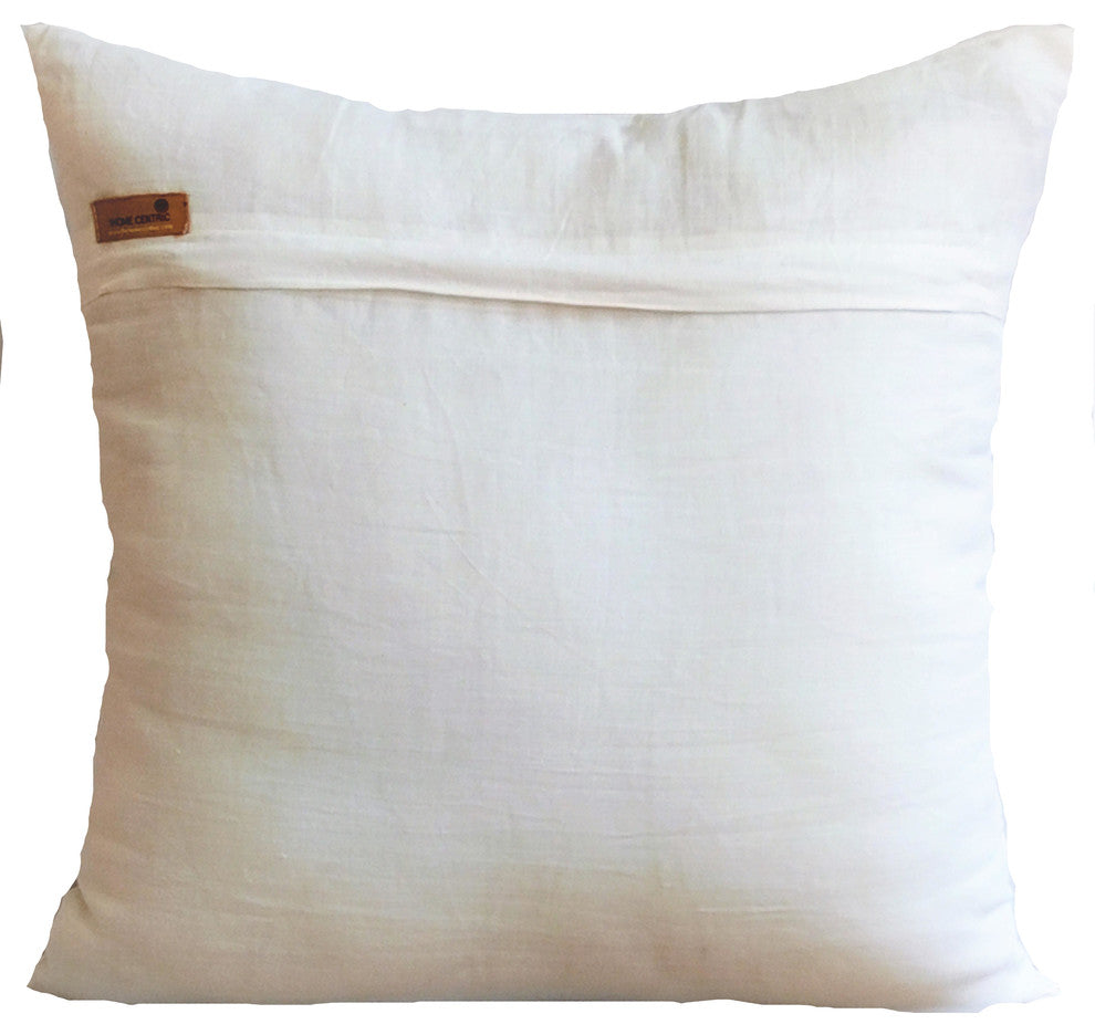 Ivory Decorative Pillow Shams 24"x24" Cotton, Gold Oak Tree