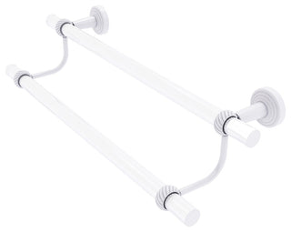 Pacific Beach 36" Double Towel Bar with Twisted Accents, Matte White