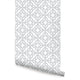 Diamond Flower Peel and Stick Vinyl Wallpaper, Gray, 24"w X 60"h
