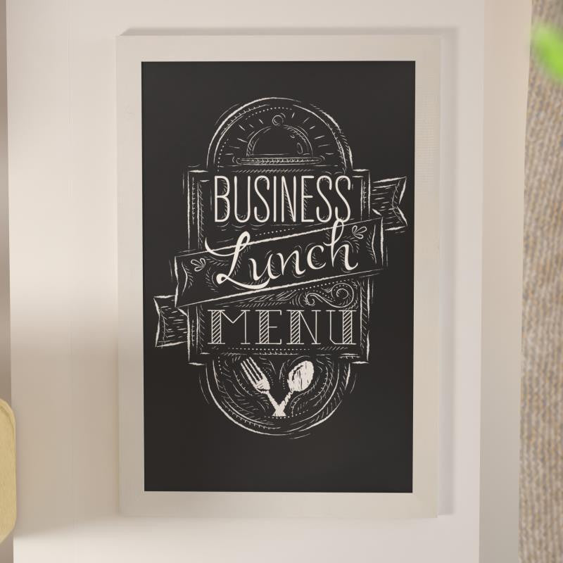 Canterbury Wall Mount Magnetic Chalkboard Sign Set, Solid White, 24" X 36"