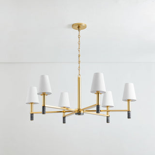Montreal 40" Wide 6-Light Aged Brass Chandelier