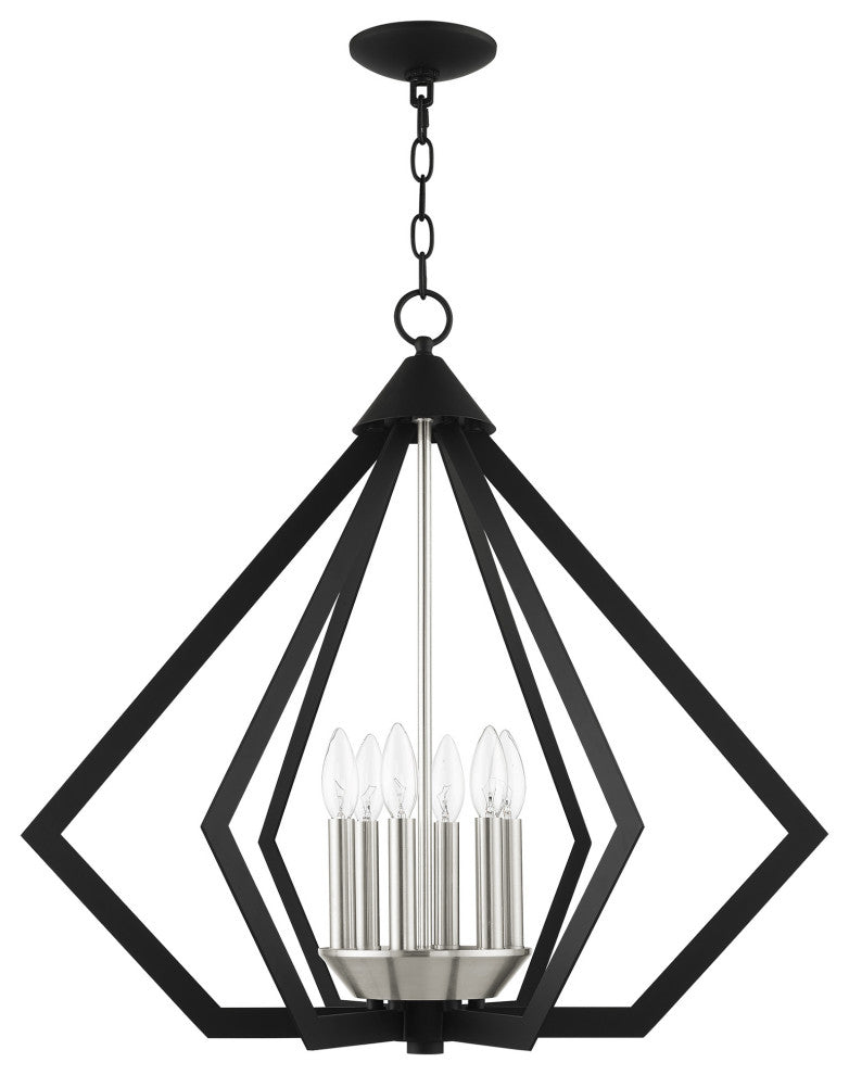 Black With Brushed Nickel Cluster Modern Chandelier