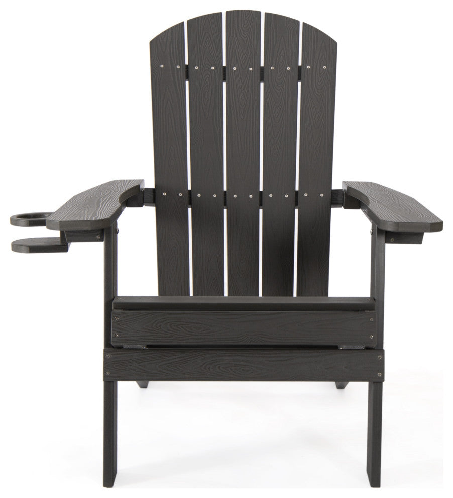 Inspired Home Colston Outdoor Chair, Weather Resistant, Black