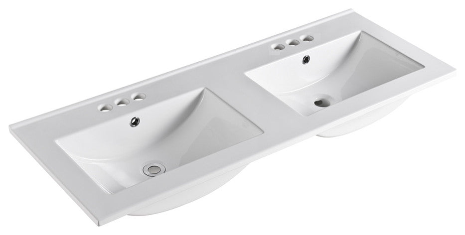 48" Double Sink Ceramic Top