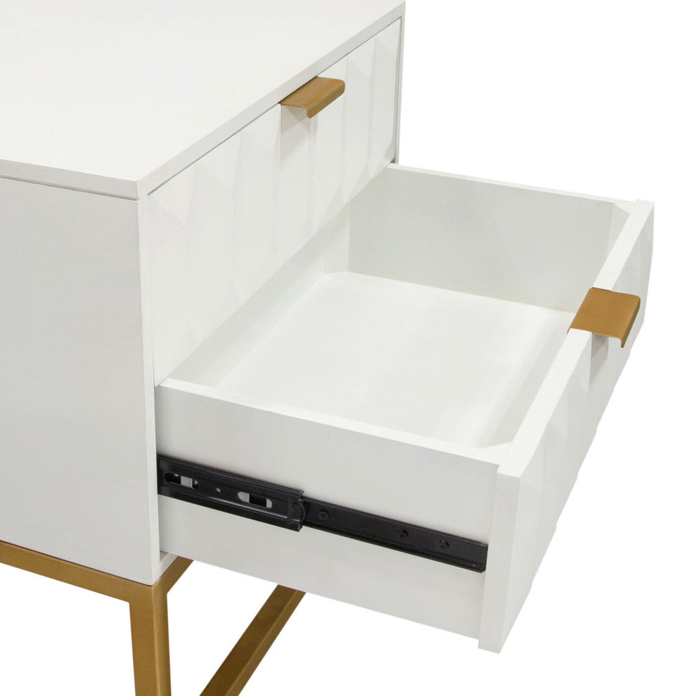 Spectrum 2-Drawer Accent Table, White