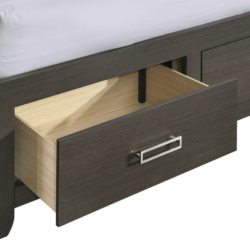 Pikcet House Furnishings Roma Storage Bed With Music and LED Lights, Grey, King
