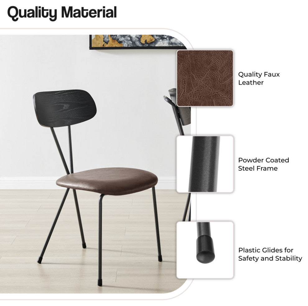 Elise Dining Side Chair, Toasted Dark Brown, Pu