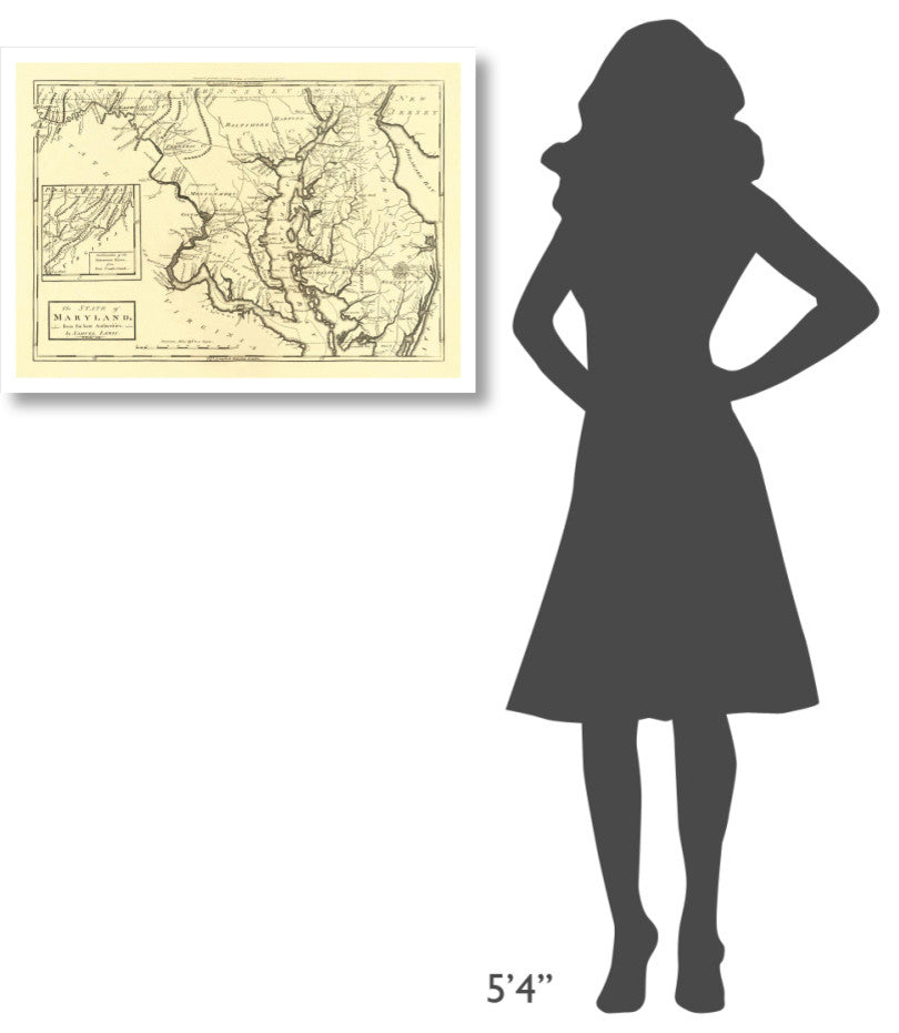 "State of Maryland, 1795" Digital Paper Print by Mathew Carey, 32"x23"