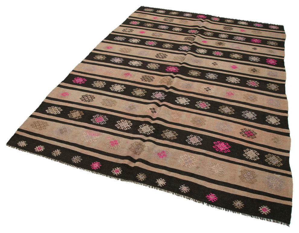 Rug N Carpet - Handmade Anatolian 6' 0'' x 8' 6'' Vintage Goat Hair Kilim Rug