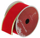 Solid Bright Red Gold Wired Christmas Craft Ribbon