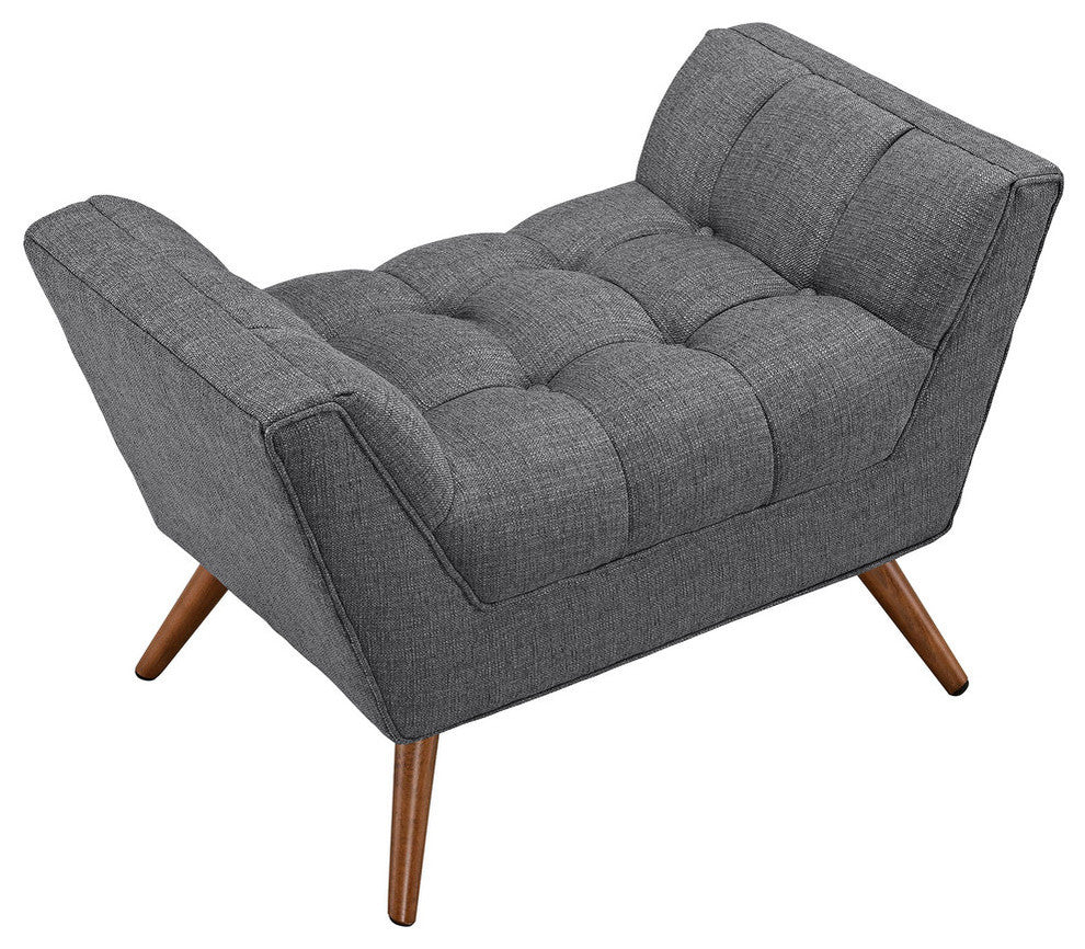 Response Upholstered Fabric Ottoman, Gray