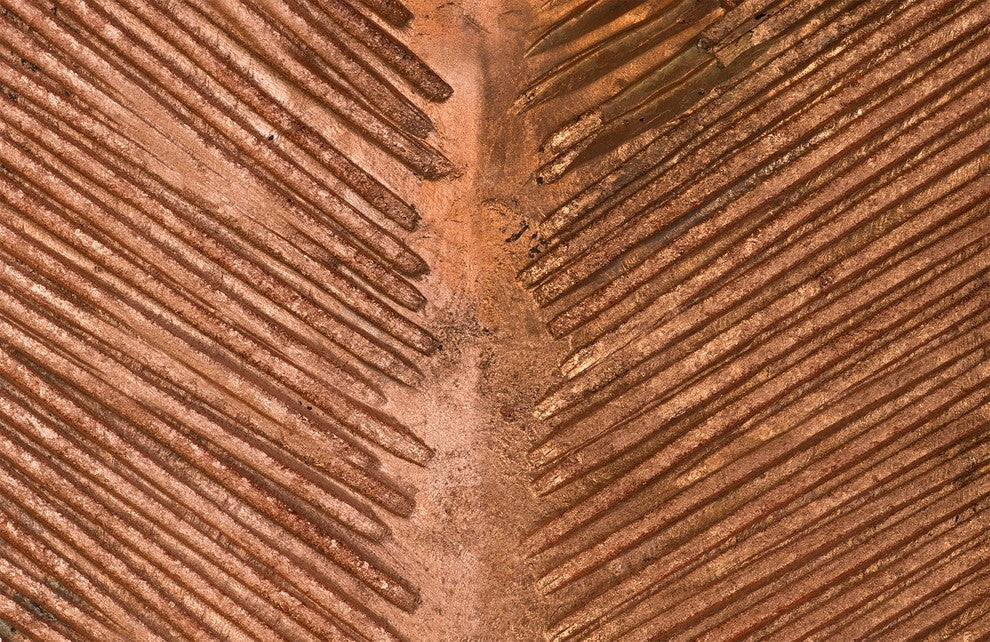 Carved Leaf on Stand, Copper Leaf, Large