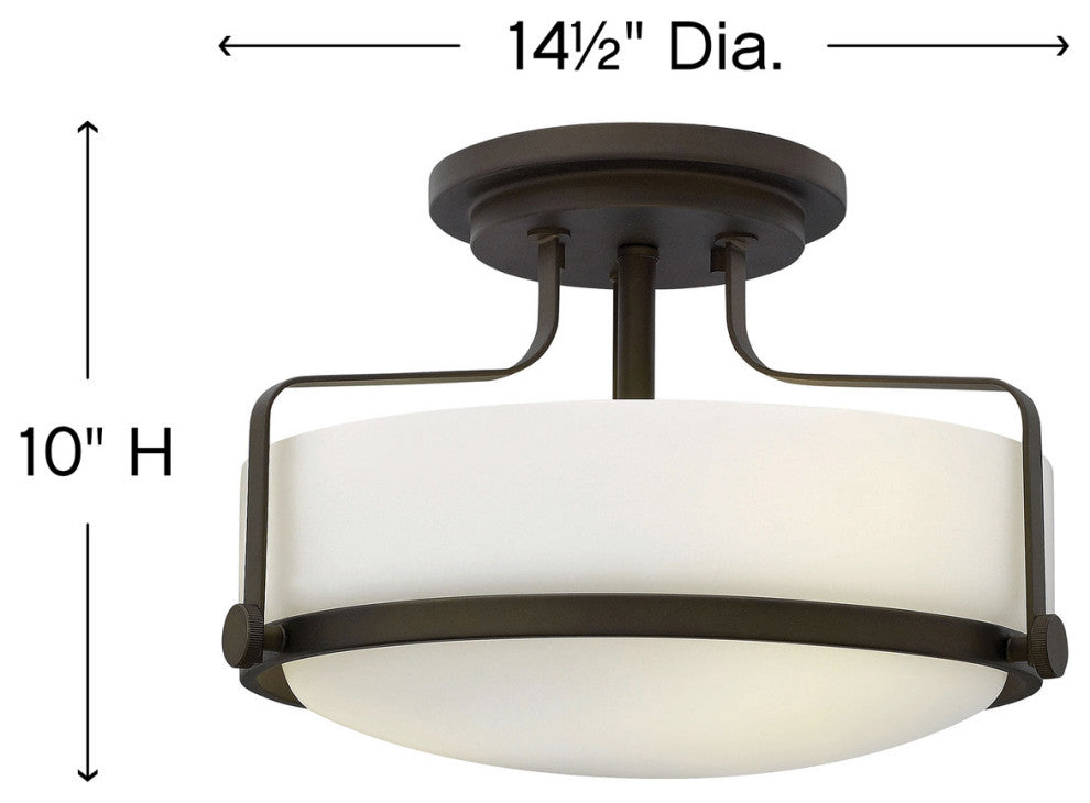 Hinkley Harper 14.5" Semi-Flush Ceiling Light, Oil Rubbed Bronze