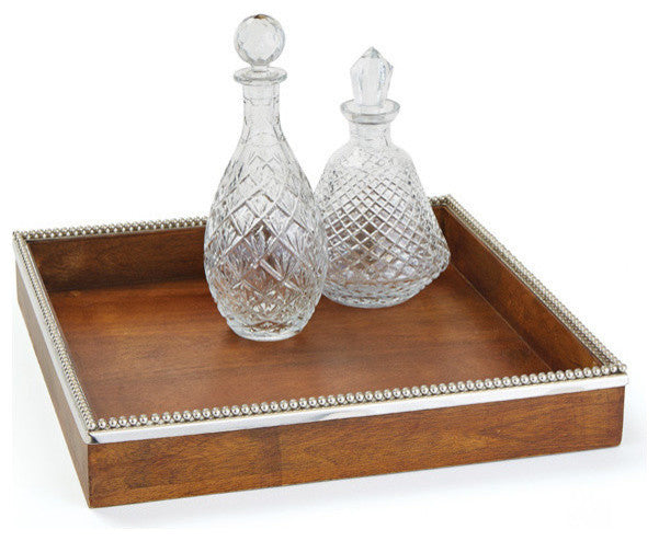 Bead Lined Wood Tray