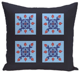 Four Square Geometric Print Outdoor Pillow, Sky, 20"x20"