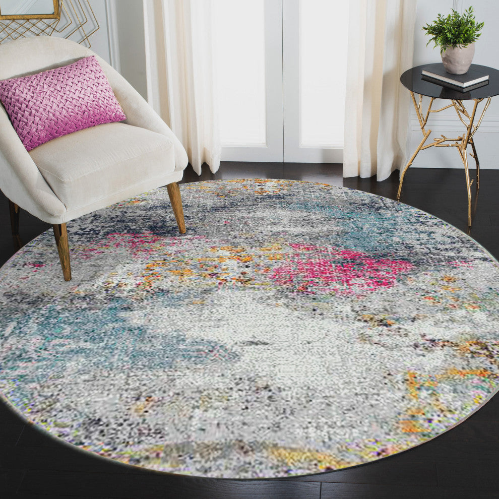 Montana Lizette Area Rug, Blue, 7'6" x 7'6"R, Abstract