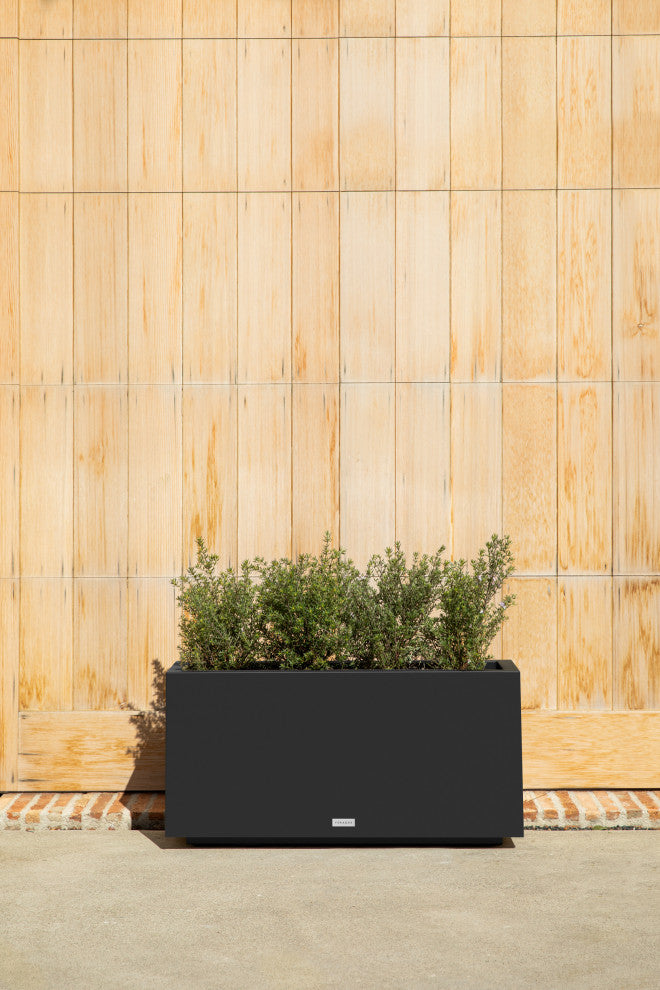Veradek Block Series Long Box Planter, Black, 16.25"h X 10"w X 32"l