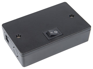 Hardwired Box With On/Off Switch for Line Voltage Puck Light, Black