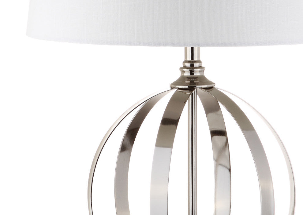 Logan 26" Metal Orb Table Lamp, Polished Nickel