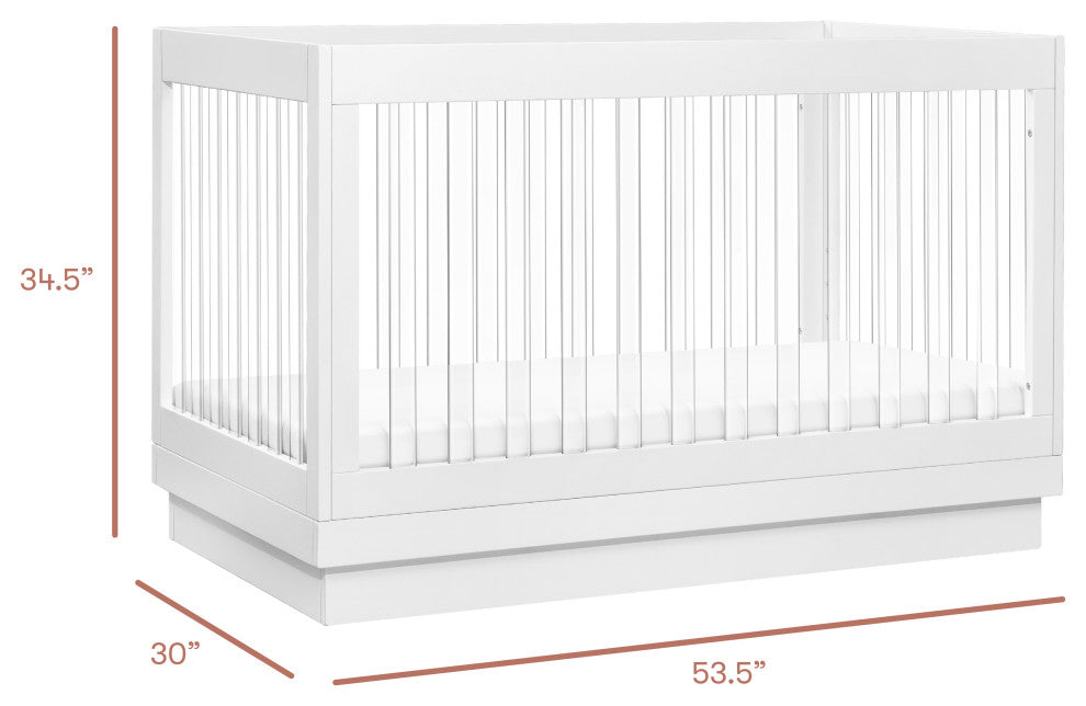 Harlow Acrylic 3-in-1 Convertible Crib With Toddler Bed Conversion Kit