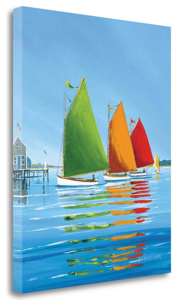 "Cape Cod Sail" By Sally Caldwell Fisher, Giclee Print on Gallery Wrap Canvas
