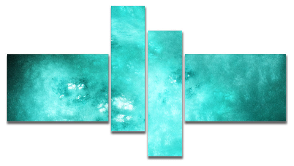 Blur Blue Sky with Stars, Abstract Canvas Art Print, 60"x32", 4 panels