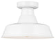 Barn Light One Light Outdoor Flush Mount, White