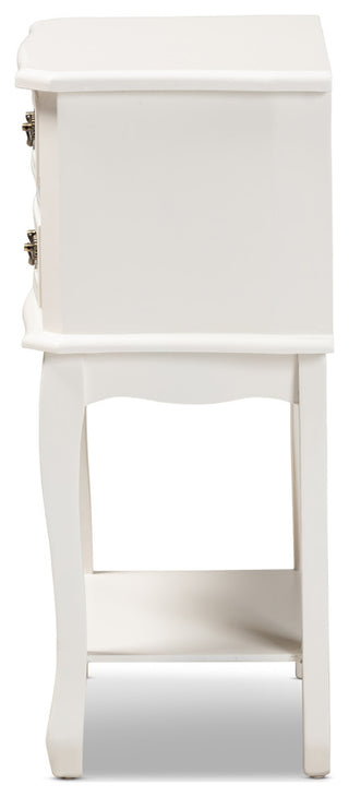 Gabrielle Traditional Provincial White-Finished 2-Drawer Wood End Table