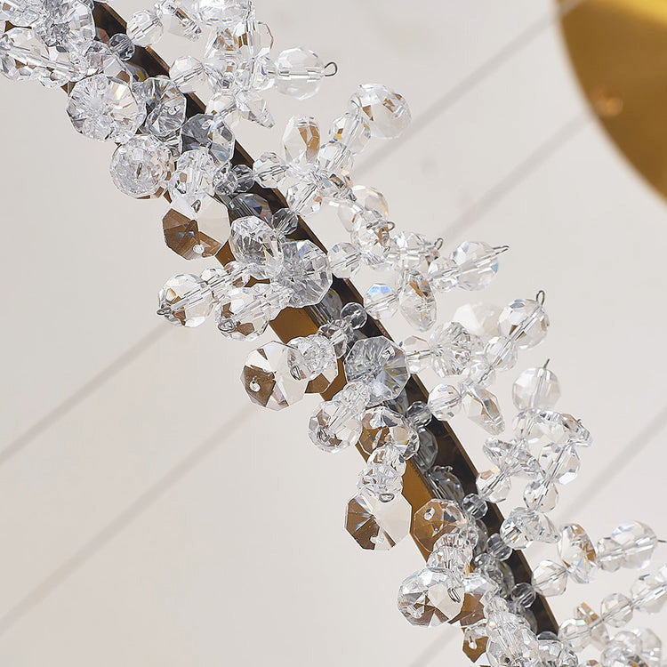Versoix | Creative Crystal LED Pendant Light in the Shape of Rings, Dia15.7+23.6+31.5", Remote Dimming