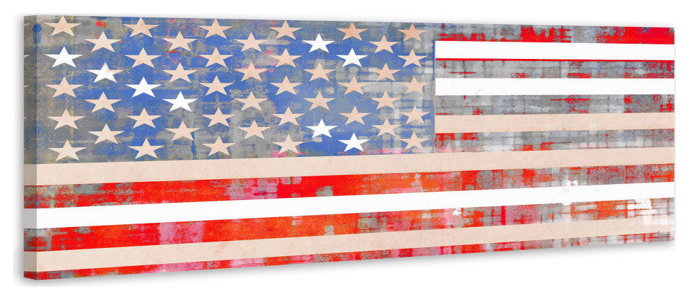 "USA Flag" Fine Art Canvas Print, 45"x15"