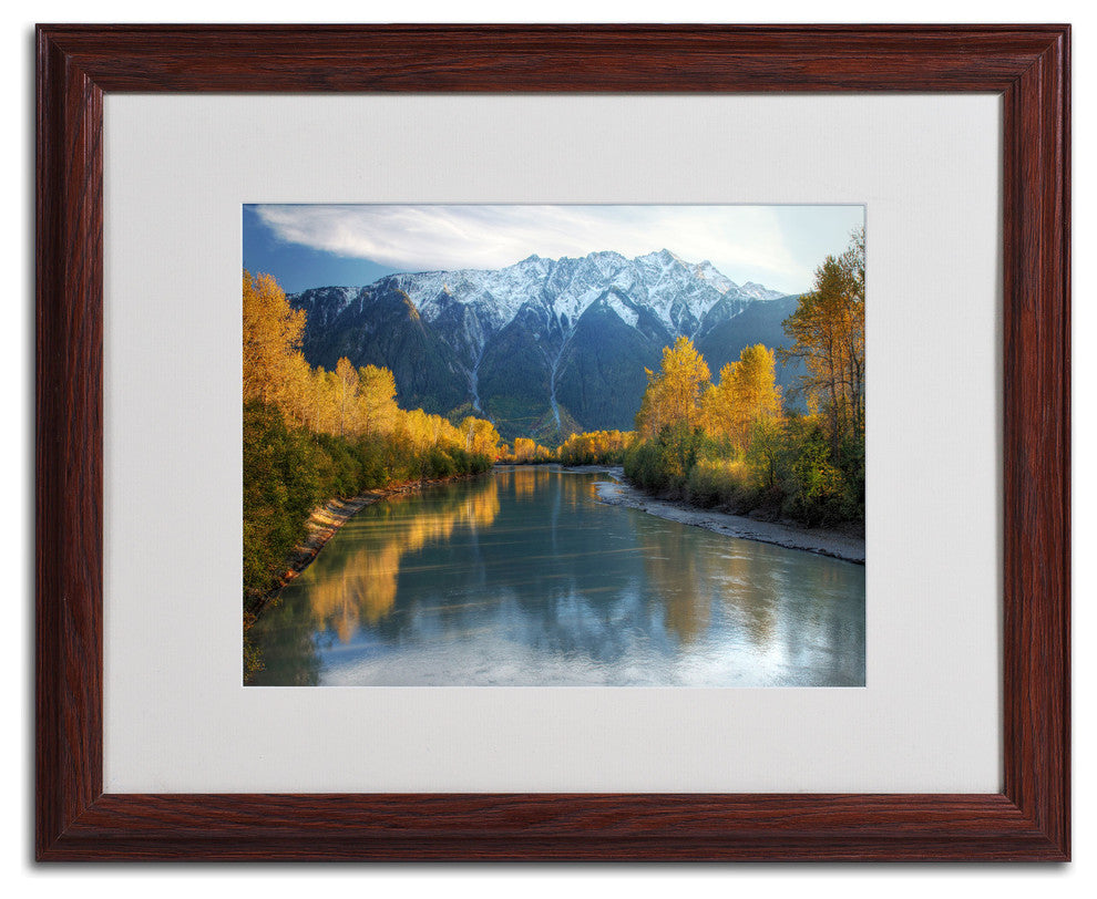 'Autumn River' Matted Framed Canvas Art by Pierre Leclerc