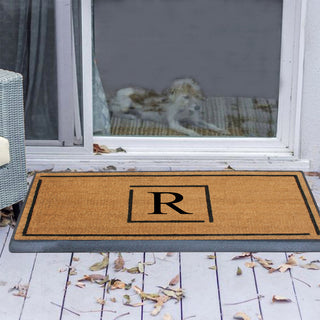 A1HC Hand-Crafted 24"x48" Rubber Coir Double-Single Monogrammed, R