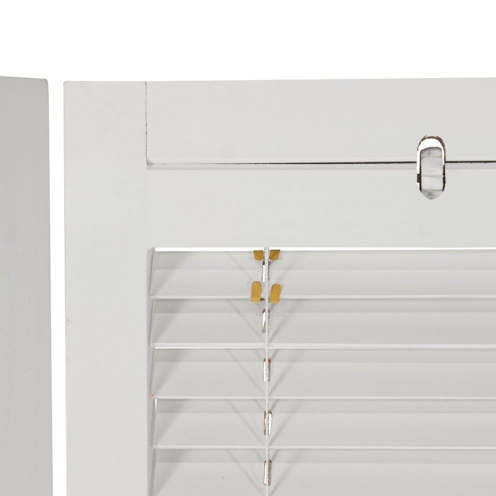 6' Tall Adjustable Shutter Room, White, 4 Panel
