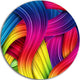 3D Rainbow Art, Abstract Round Wall Art, 11"