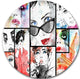 Girls Collage, Portrait Modern Round Wall Art, 36"