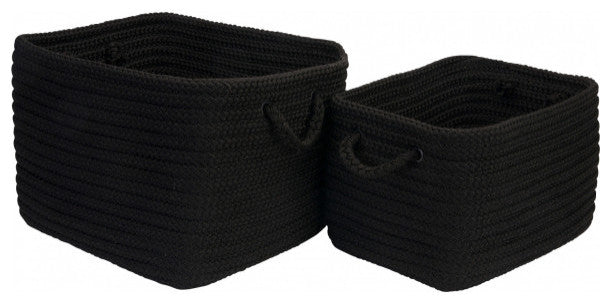 Colonial Mills Basket Modern Farmhouse Braided Mudroom Ebony Rectangle