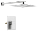 Cube Single Function Shower System, Rough, Valve, Brushed Nickel