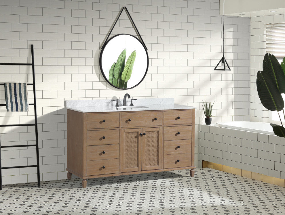 Ari Kitchen and Bath Annie 60" Single Bath Vanity Weathered Fir
