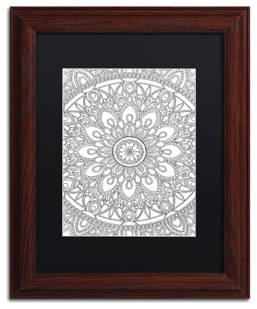 Hello Angel 'Delightful Mandala' Art, Wood Frame, Black Mat, 14x11
