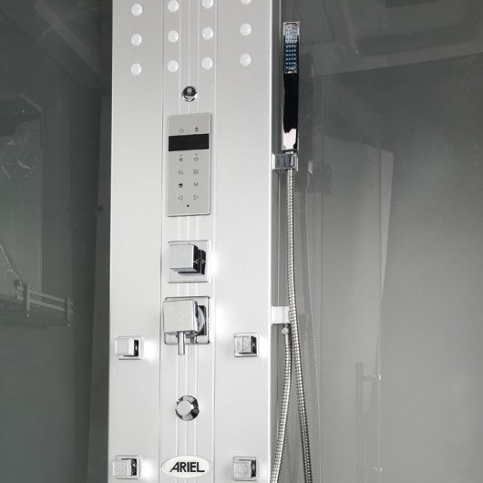 47" Corner Steam Shower-Blue Glass