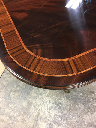Multi-Banded Mahogany Georgian Dining Table by Leighton Hall