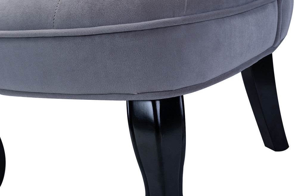 Jane Uphlostered Ottoman Accent Chair, Gray