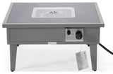 Leisuremod Walbrooke Patio Square Fire Pit Table With Aluminum Frame, Gray