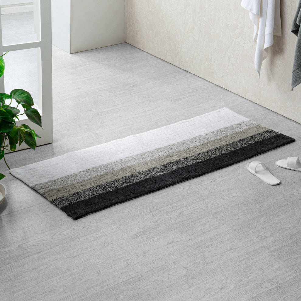Avebury Cotton Bath Mat, Gray, 24x60