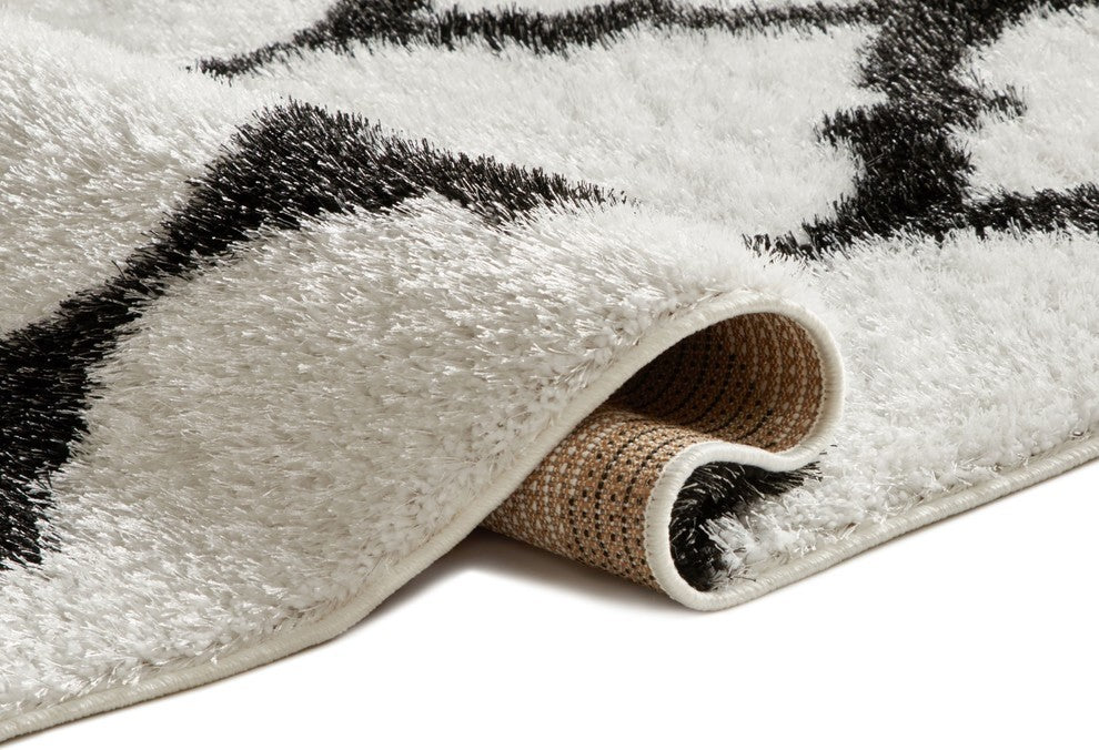 Well Woven Corsa Humble White Modern Lattice Shag 6'7"x9'3" Area Rug