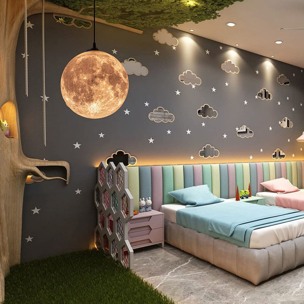 Moon Plug In Pendant Light, Adjustable Hanging Ceiling Lighting Fixture