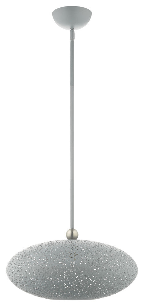Livex Lighting Charlton 1 Light Nordic Gray, Brushed Nickel Medium Pendant