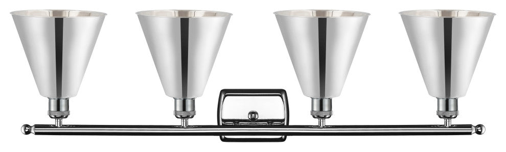 Ballston Cone Bath Vanity Light, Polished Chrome, Polished Chrome