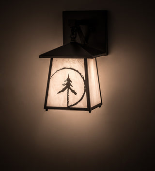 8 Wide Evergreen Etch Wall Sconce