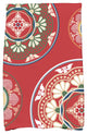 Medallions Geometric Print Hand Towel, Red